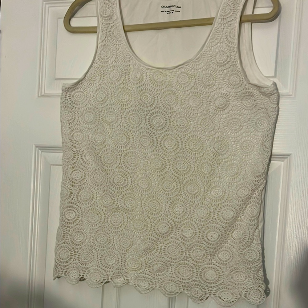CHARTER CLUB Fitted Embellished Tank Top